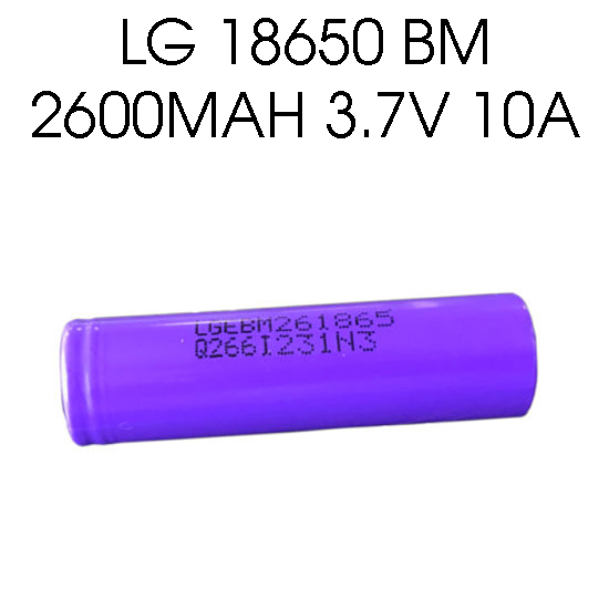 LG 18650 - BM26 2600MAH 3.7V 10A LG 18650 - BM26 2600MAH 3.7V 10A